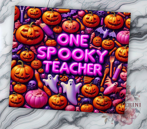Spooky Teacher 20oz Tumbler Wrap PNG, Spooky Season Halloween Tumbler Png, Straight & Tapered Tumbler Wrap, Instant Digital Download Sublimation Li Zamperini 