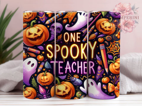 Spooky Teacher 20oz Tumbler Wrap PNG, Spooky Season Halloween Tumbler Png, Straight & Tapered Tumbler Wrap, Instant Digital Download Sublimation Li Zamperini 