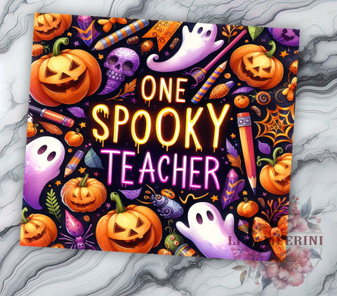 Spooky Teacher 20oz Tumbler Wrap PNG, Spooky Season Halloween Tumbler Png, Straight & Tapered Tumbler Wrap, Instant Digital Download Sublimation Li Zamperini 