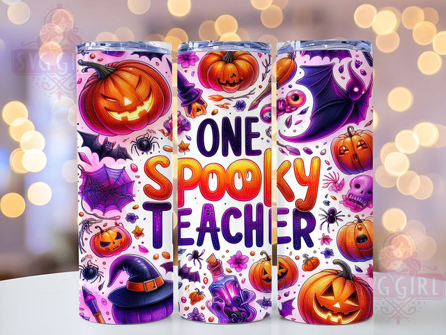 Spooky Teacher 20oz Tumbler Wrap Sublimation Design, Straight Tapered Tumbler Wrap, Spooky Season Halloween Tumbler Png, Instant Digital Download Sublimation SvggirlplusArt 