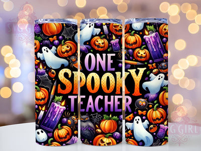 Spooky Teacher 20oz Tumbler Wrap Sublimation Design, Straight Tapered Tumbler Wrap, Spooky Season Halloween Tumbler Png, Instant Digital Download Sublimation SvggirlplusArt 