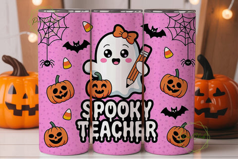 Spooky Teacher 20oz Tumbler Wrap Sublimation PixelChick 