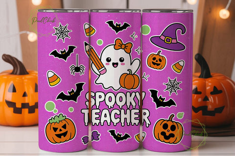 Spooky Teacher 20oz Tumbler Wrap Sublimation PixelChick 