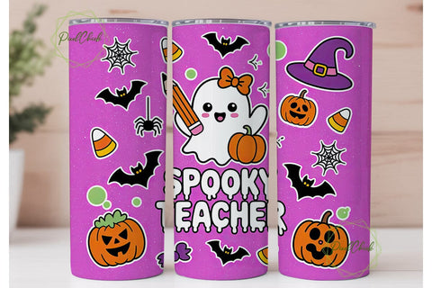 Spooky Teacher 20oz Tumbler Wrap Sublimation PixelChick 