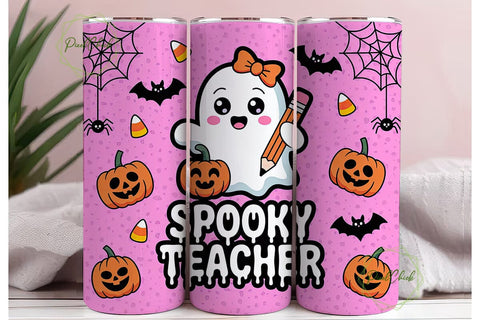 Spooky Teacher 20oz Tumbler Wrap Sublimation PixelChick 