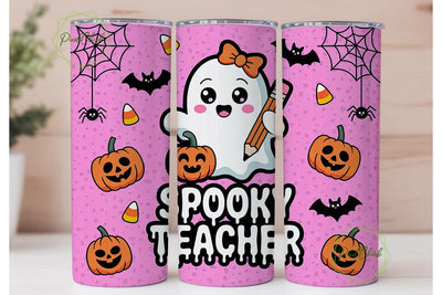 Spooky Teacher 20oz Tumbler Wrap Sublimation PixelChick 