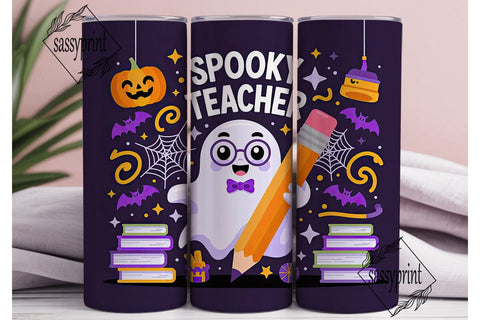 Spooky Teacher 20oz Tumbler Wrap Sublimation sassyprint 