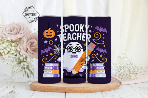 Spooky Teacher 20oz Tumbler Wrap Sublimation sassyprint 