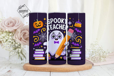 Spooky Teacher 20oz Tumbler Wrap Sublimation sassyprint 