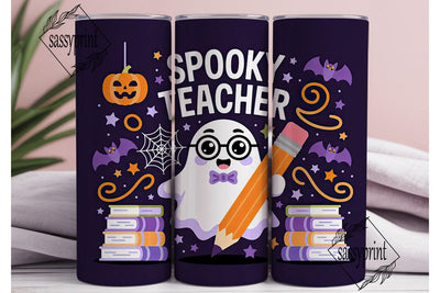 Spooky Teacher 20oz Tumbler Wrap Sublimation sassyprint 
