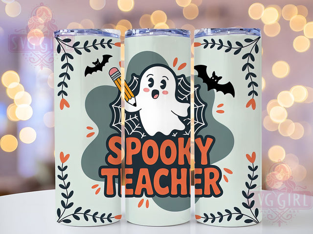 Spooky Teacher Boo Crew Tumbler Wrap, Halloween School Sublimation, Cute Ghost & Bat Wrap, 20oz Skinny Tumbler Wrap, Fall Classroom Drinkware, Funny Teacher Halloween Design, Boo Crew Sublimation Wrap Sublimation SvggirlplusArt 