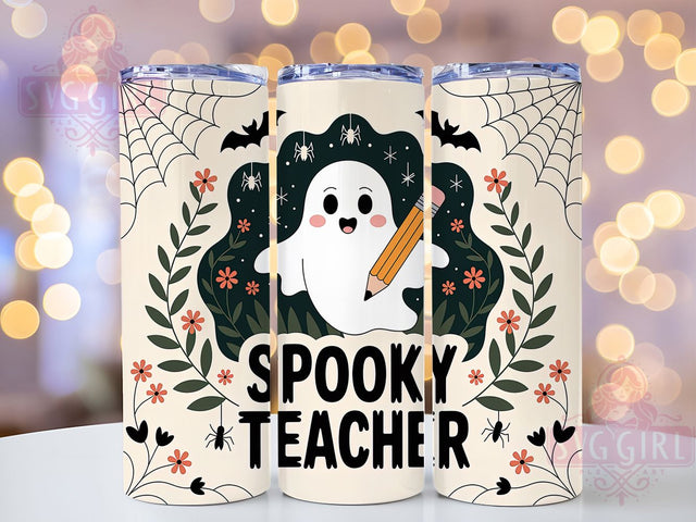 Spooky Teacher Boo Crew Tumbler Wrap, Halloween School Sublimation, Cute Ghost & Bat Wrap, 20oz Skinny Tumbler Wrap, Fall Classroom Drinkware, Funny Teacher Halloween Design, Boo Crew Sublimation Wrap Sublimation SvggirlplusArt 