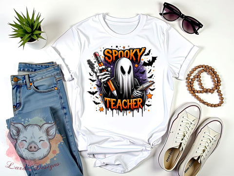 Spooky Teacher Png, Retro Halloween png, Spooky Vibes Png, Halloween Lover Gift Png, Fall Png, Sublimation Designs, Digital Download Sublimation Lara' s Designs 