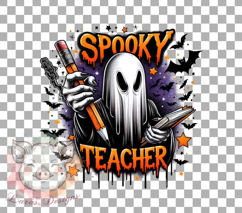 Spooky Teacher Png, Retro Halloween png, Spooky Vibes Png, Halloween Lover Gift Png, Fall Png, Sublimation Designs, Digital Download Sublimation Lara' s Designs 