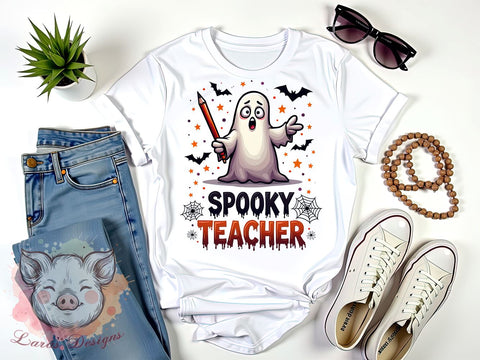 Spooky Teacher Png, Retro Halloween png, Spooky Vibes Png, Halloween Lover Gift Png, Fall Png, Sublimation Designs, Digital Download Sublimation Lara' s Designs 