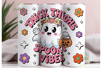 Spooky Thighs Ghost 20oz Tumbler Wrap Sublimation PixelChick 