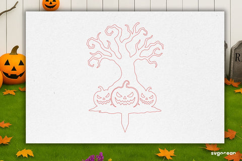 Spooky Tree Garden Stake Laser Cut SVG SvgOcean 