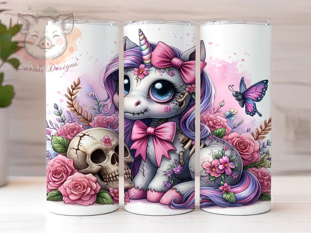 Spooky Unicorn 20 oz Skinny Tumbler Sublimation Design, Straight & Tapered Tumbler Png, Halloween Unicorn Tumbler Png, Digital Download PNG Sublimation Lara' s Designs 