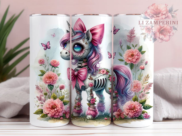 Spooky Unicorn 20oz Tumbler Wrap PNG, Spooky Halloween Tumbler PNG Sublimation Design, Straight & Tapered Tumbler Wrap, Instant Digital Download Sublimation Li Zamperini 