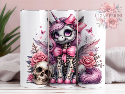 Spooky Unicorn 20oz Tumbler Wrap PNG, Spooky Halloween Tumbler PNG Sublimation Design, Straight & Tapered Tumbler Wrap, Instant Digital Download Sublimation Li Zamperini 