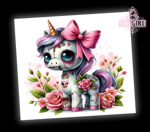 Spooky Unicorn 20oz Tumbler Wrap Sublimation Design, Straight Tapered Tumbler Wrap, Halloween Unicorn Tumbler Png, Instant Digital Download Sublimation SvggirlplusArt 