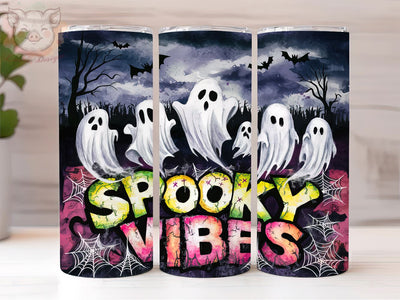 Spooky Vibes 20oz Tumbler Png, Straight & Tapered Tumbler Png, Happy Halloween Tumbler Png, Digital Download PNG Sublimation Lara' s Designs 