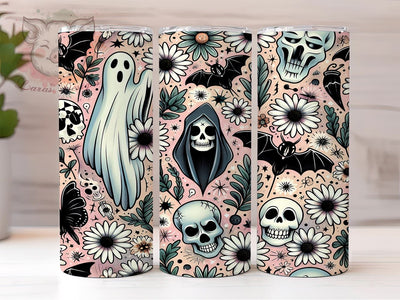 Spooky Vibes 20oz Tumbler Png, Straight & Tapered Tumbler Png, Spooky Ghost Tumbler Png, Digital Download PNG Sublimation Lara' s Designs 