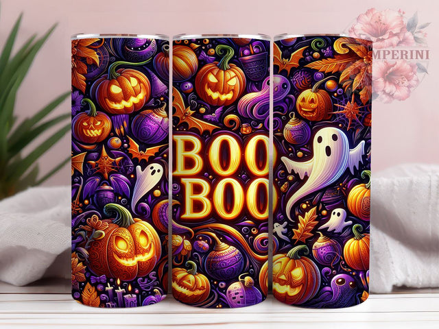 Spooky Vibes 20oz Tumbler Wrap PNG, Halloween Ghost Pumpkin Tumbler Png, Straight & Tapered Tumbler Wrap, Instant Digital Download Sublimation Li Zamperini 