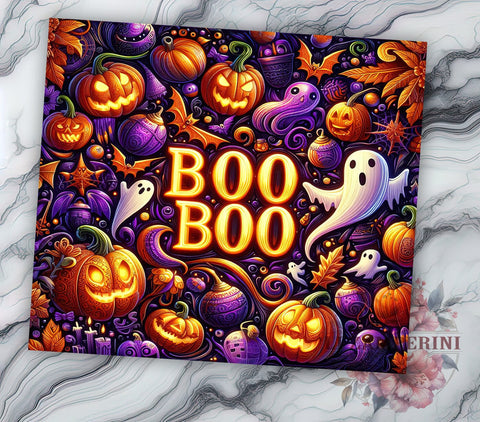 Spooky Vibes 20oz Tumbler Wrap PNG, Halloween Ghost Pumpkin Tumbler Png, Straight & Tapered Tumbler Wrap, Instant Digital Download Sublimation Li Zamperini 