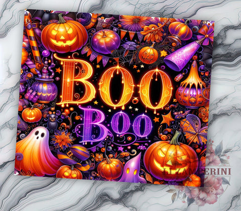 Spooky Vibes 20oz Tumbler Wrap PNG, Halloween Ghost Pumpkin Tumbler Png, Straight & Tapered Tumbler Wrap, Instant Digital Download Sublimation Li Zamperini 