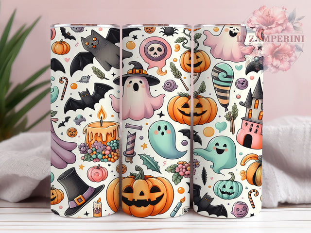 Spooky Vibes 20oz Tumbler Wrap PNG, Spooky Ghost Tumbler Png, Straight & Tapered Tumbler Wrap, Instant Digital Download Sublimation Li Zamperini 