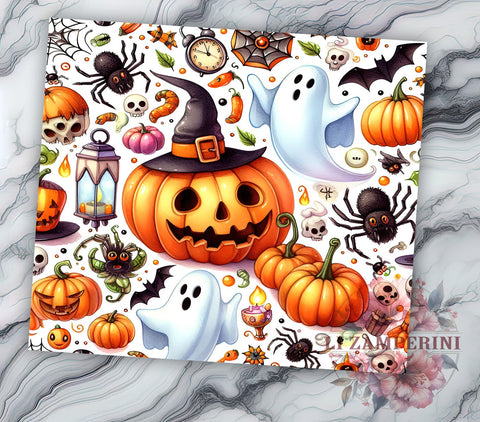 Spooky Vibes 20oz Tumbler Wrap PNG, Spooky Ghost Tumbler Png, Straight & Tapered Tumbler Wrap, Instant Digital Download Sublimation Li Zamperini 