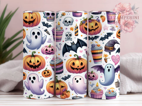 Spooky Vibes 20oz Tumbler Wrap PNG, Spooky Ghost Tumbler Png, Straight & Tapered Tumbler Wrap, Instant Digital Download Sublimation Li Zamperini 