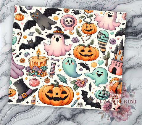 Spooky Vibes 20oz Tumbler Wrap PNG, Spooky Ghost Tumbler Png, Straight & Tapered Tumbler Wrap, Instant Digital Download Sublimation Li Zamperini 