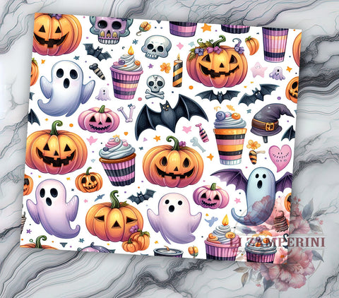 Spooky Vibes 20oz Tumbler Wrap PNG, Spooky Ghost Tumbler Png, Straight & Tapered Tumbler Wrap, Instant Digital Download Sublimation Li Zamperini 