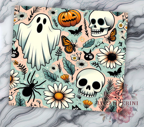 Spooky Vibes 20oz Tumbler Wrap PNG, Spooky Ghost Tumbler Png, Straight & Tapered Tumbler Wrap, Instant Digital Download Sublimation Li Zamperini 