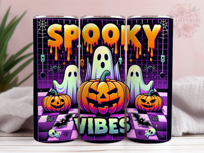Spooky Vibes 20oz Tumbler Wrap PNG, Spooky Season Tumbler Png, Straight & Tapered Tumbler Wrap, Instant Digital Download Sublimation Li Zamperini 