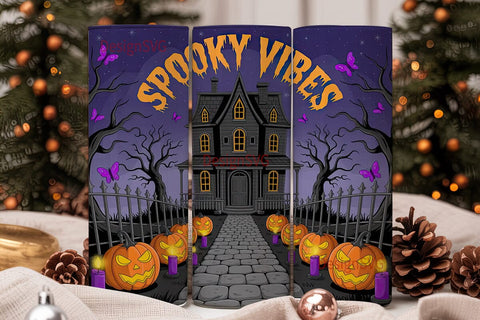 Spooky Vibes 20oz Tumbler Wrap Sublimation DesignSVG 