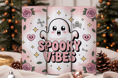 Spooky Vibes 20oz Tumbler Wrap Sublimation DesignSVG 
