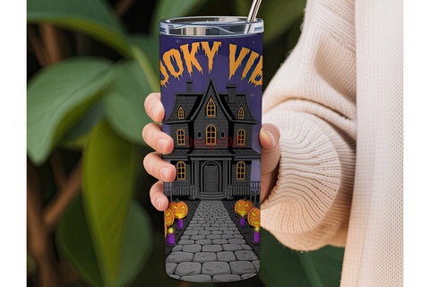 Spooky Vibes 20oz Tumbler Wrap Sublimation DesignSVG 