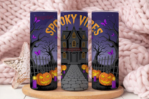 Spooky Vibes 20oz Tumbler Wrap Sublimation DesignSVG 