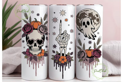 Spooky Vibes 20oz Tumbler Wrap Sublimation PixelChick 
