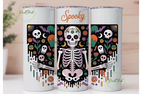 Spooky Vibes 20oz Tumbler Wrap Sublimation PixelChick 