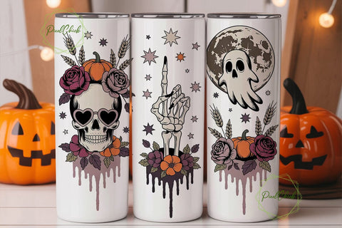 Spooky Vibes 20oz Tumbler Wrap Sublimation PixelChick 