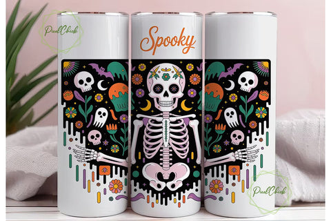 Spooky Vibes 20oz Tumbler Wrap Sublimation PixelChick 