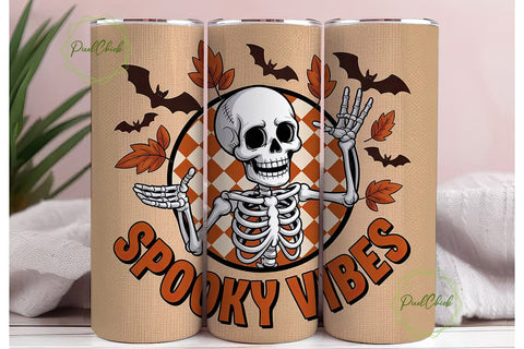 Spooky Vibes 20oz Tumbler Wrap Sublimation PixelChick 