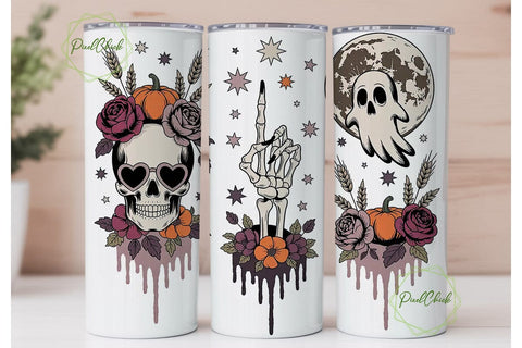 Spooky Vibes 20oz Tumbler Wrap Sublimation PixelChick 