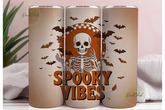 Spooky Vibes 20oz Tumbler Wrap Sublimation PixelChick 