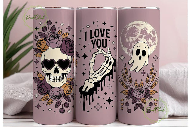 Spooky Vibes 20oz Tumbler Wrap Sublimation PixelChick 