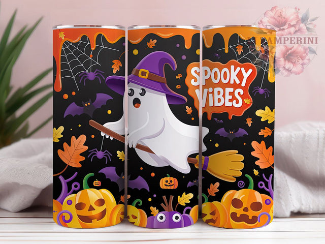 Spooky Vibes Cute Ghost Halloween Tumbler, Cute Ghost Wrap, Halloween Pumpkin PNG, 20oz Sublimation Design, Kawaii Halloween Cup, Boo Ghost Mug, Creepy Cute Fall Tumbler Sublimation Li Zamperini 